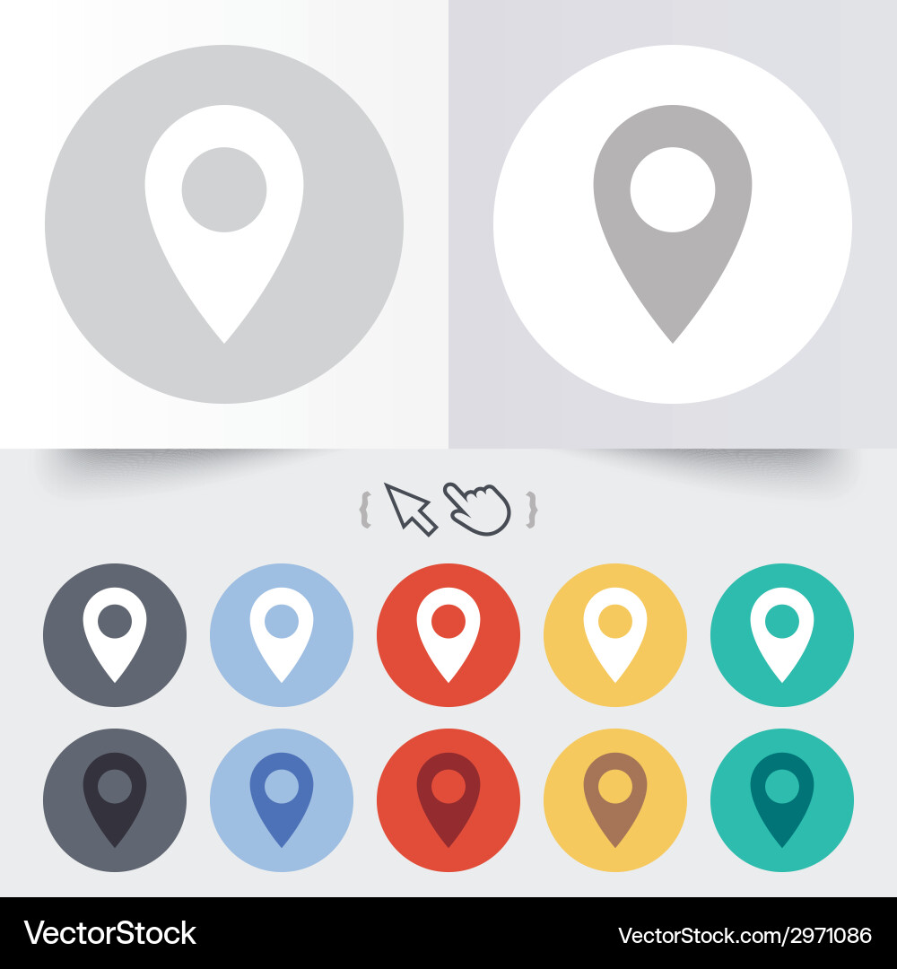 Map pointer icon gps location symbol Royalty Free Vector