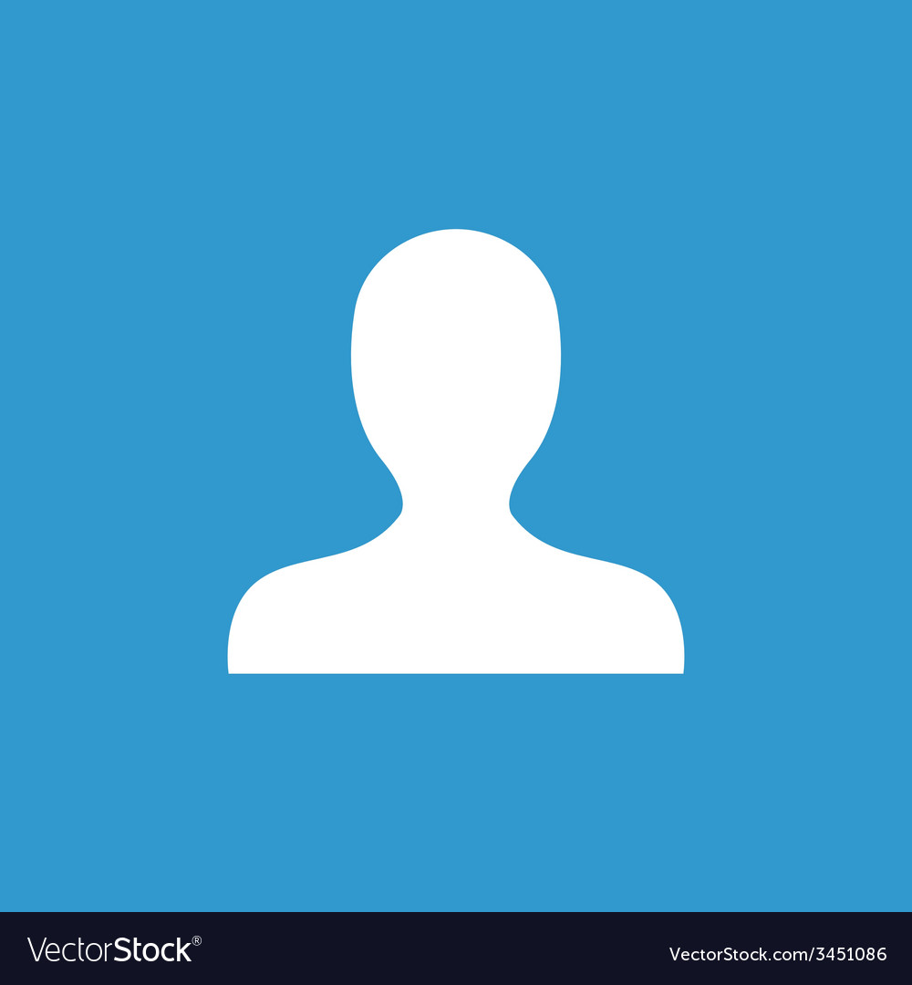 Profile icon white on blue background Royalty Free Vector