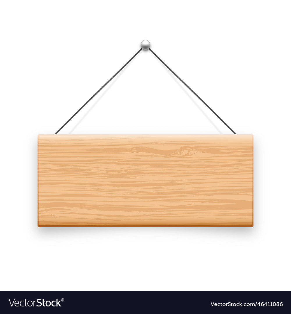 Wooden hanging signboard made of wood door sign Vector Image