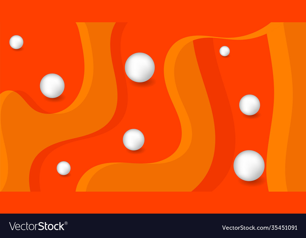 3d ball wavy orange background waves and balls Vector Image
