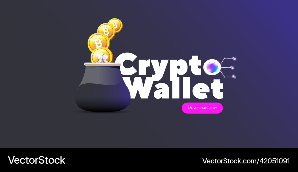 Cryptocurrency wallet concept Royalty Free Vector Image