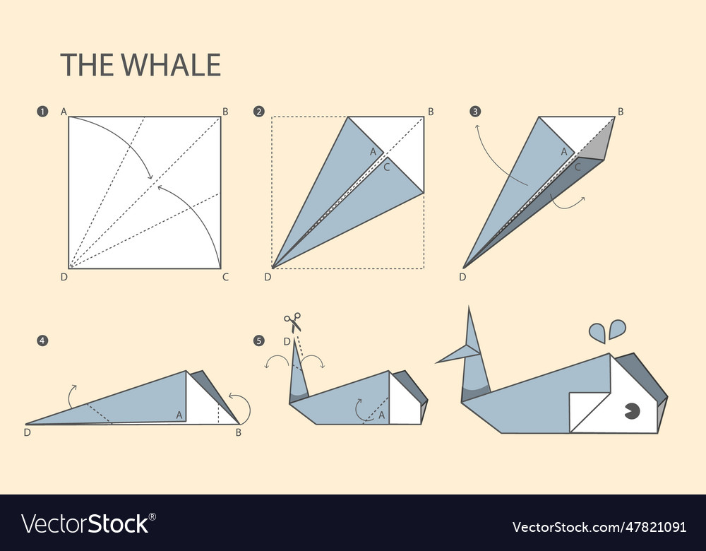 Flat design origami instructions Royalty Free Vector Image