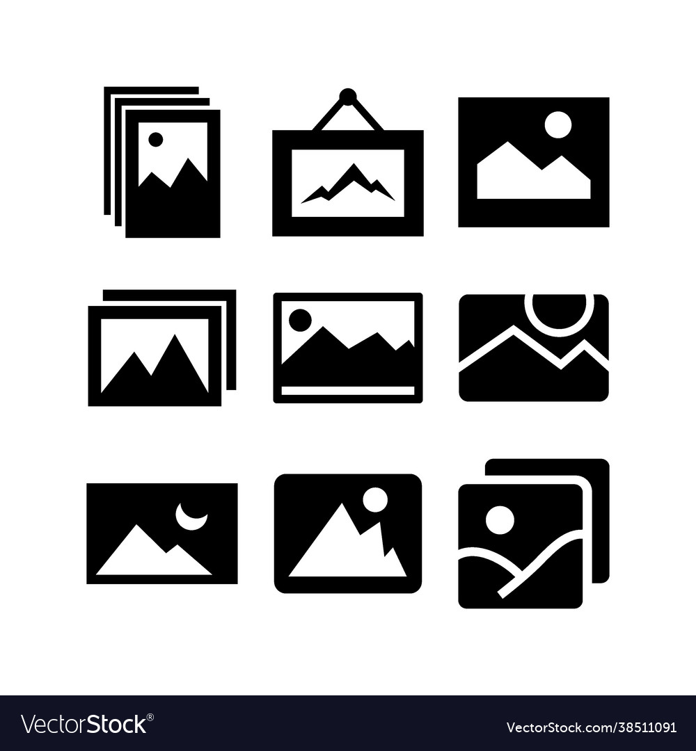 Image icon set Royalty Free Vector Image - VectorStock