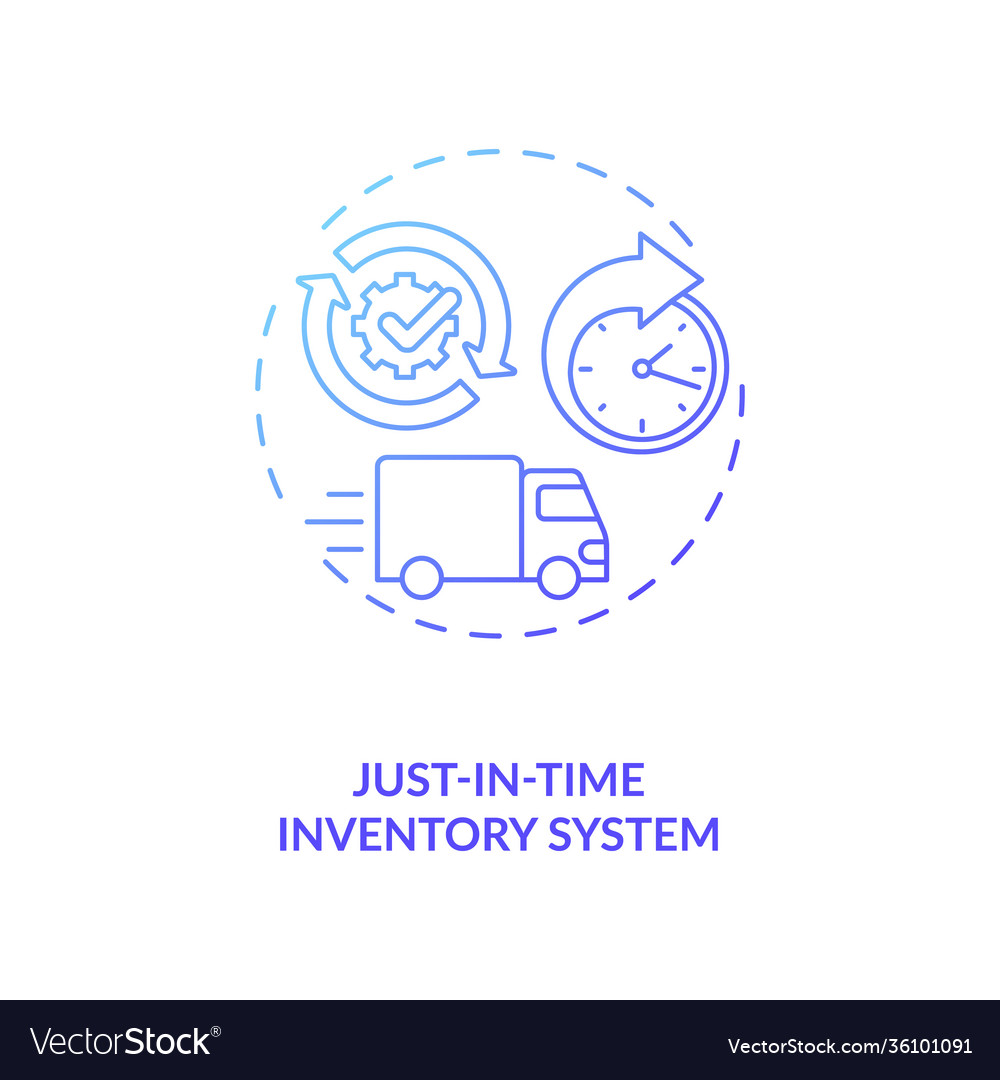 Just-in-time inventory system concept icon