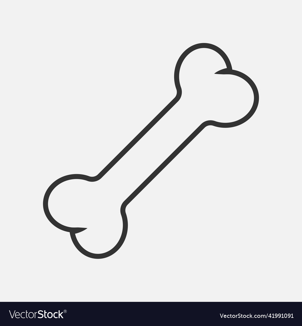 Outline bone dog icon isolated flat design Vector Image