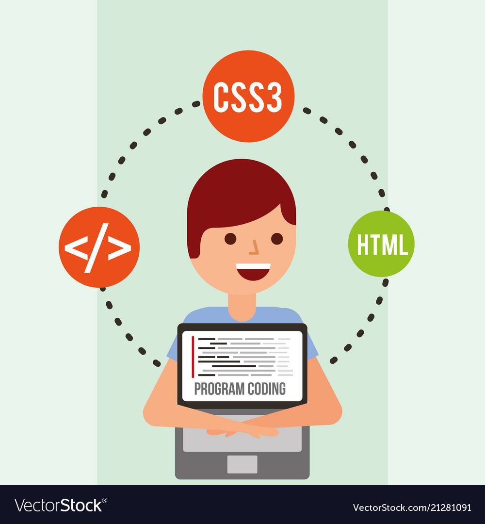 Program coding website Royalty Free Vector Image