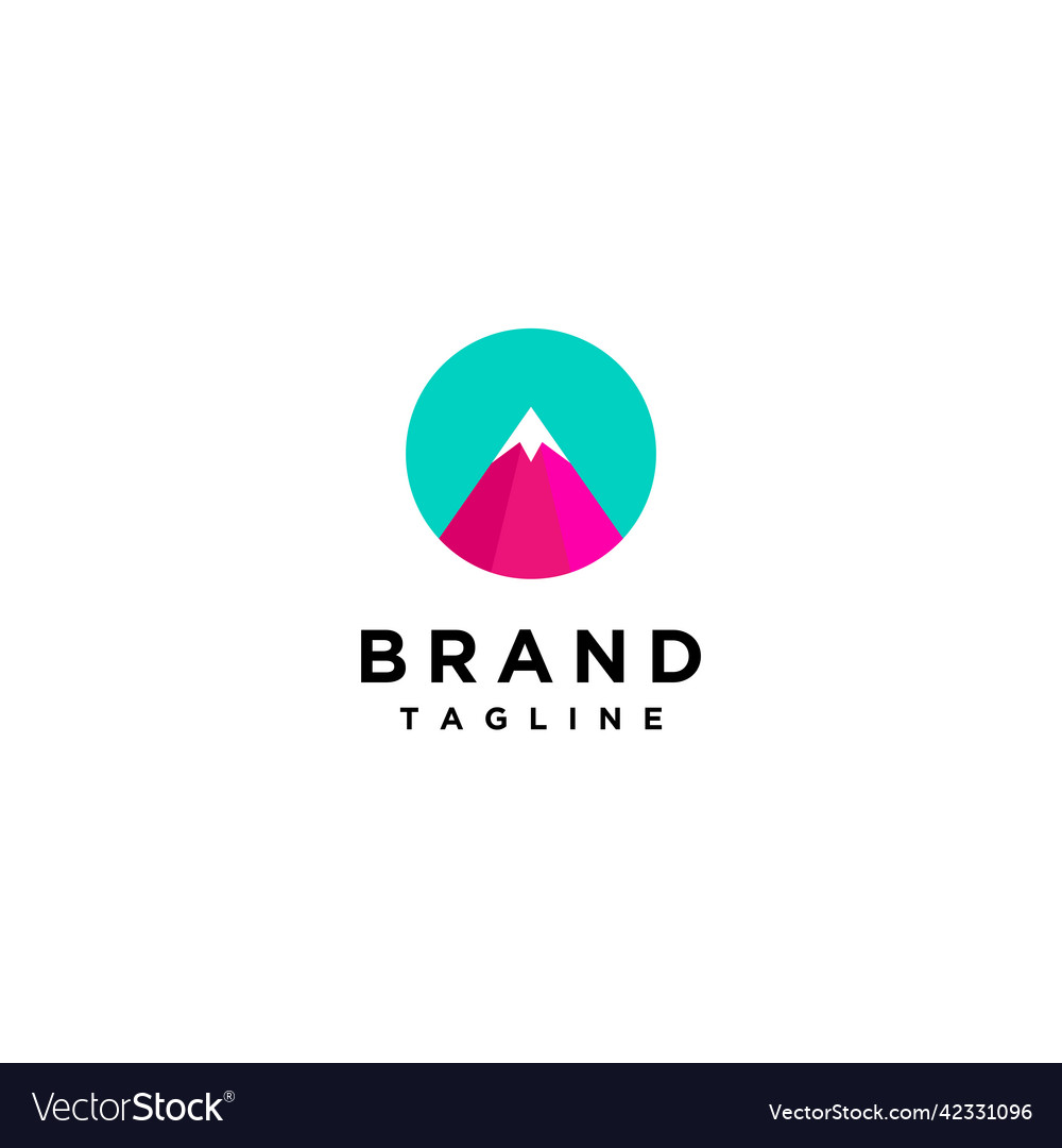 Cream colored mountain peak minimalist logo design