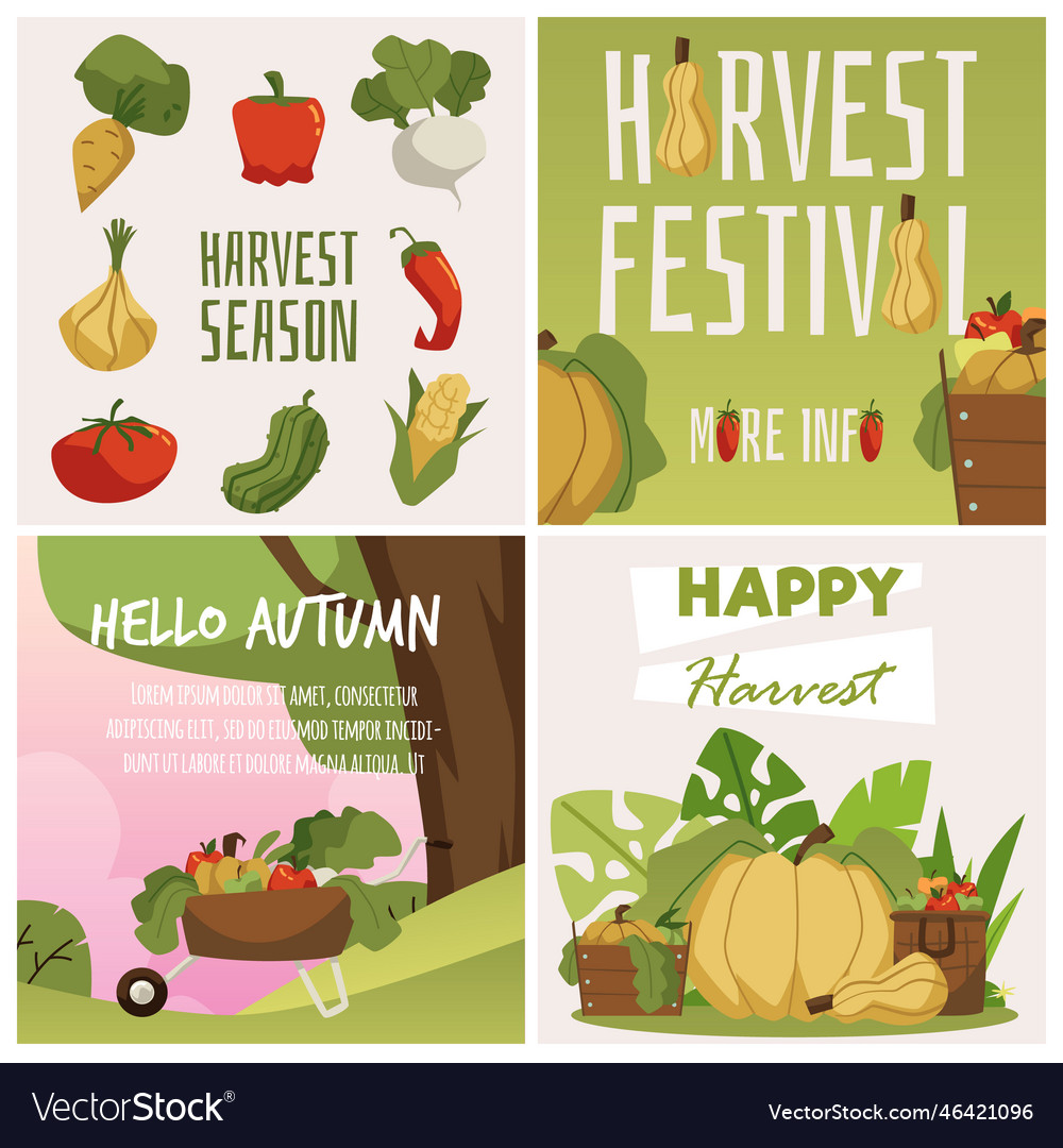 Harvest festival and autumn season greeting Vector Image