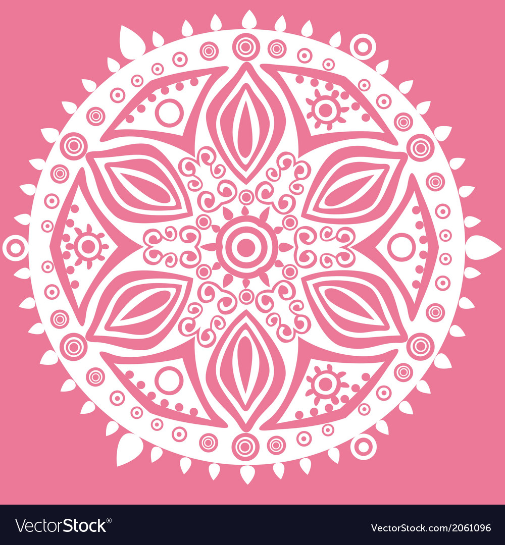 Ornamental round lace pattern circle background Vector Image