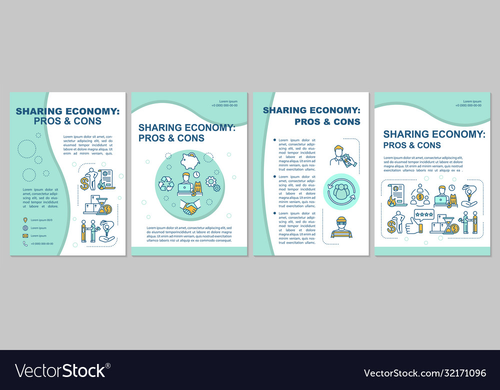 Sharing economy pros and cons brochure template Vector Image
