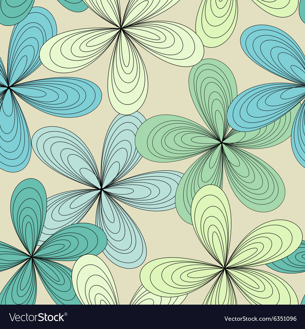 Turquoise floral seamless background Royalty Free Vector