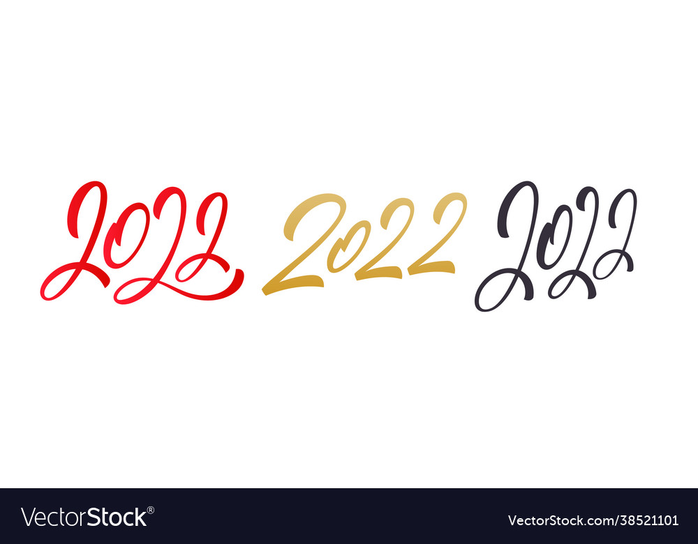 2022 new year numbers lettering design Royalty Free Vector