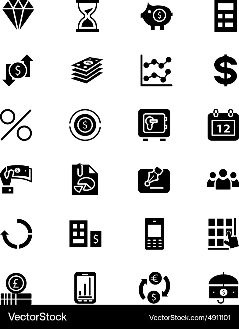 Finance solid icons 7 Royalty Free Vector Image
