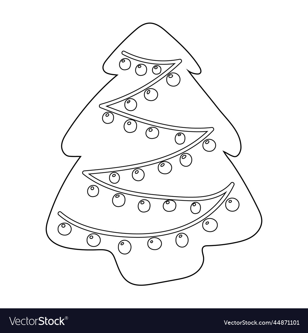 Gingerbread in the shape of a christmas tree Vector Image