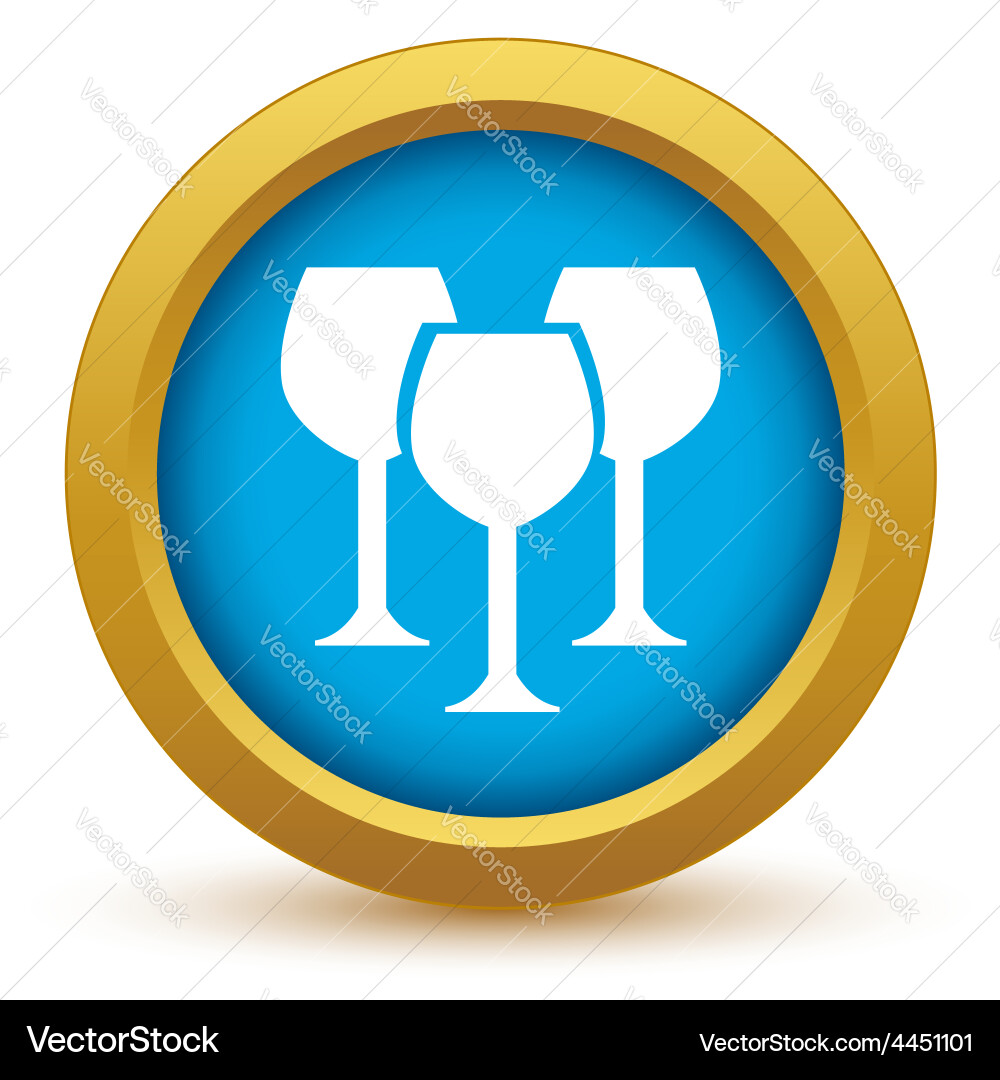 Gold stemware icon Royalty Free Vector Image - VectorStock
