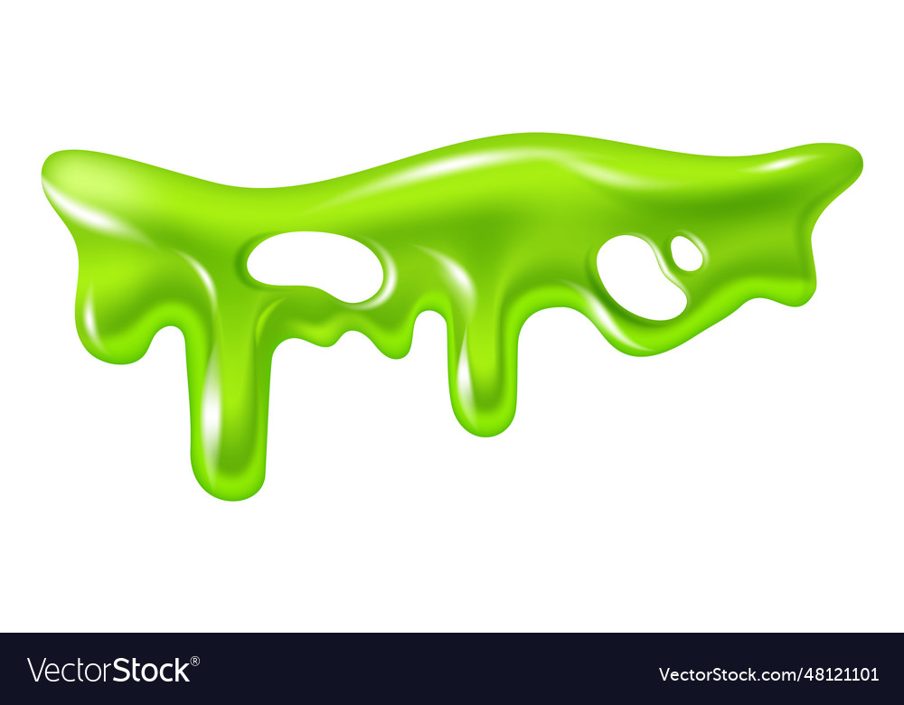 Green slime green dripping liquid decorative Vector Image