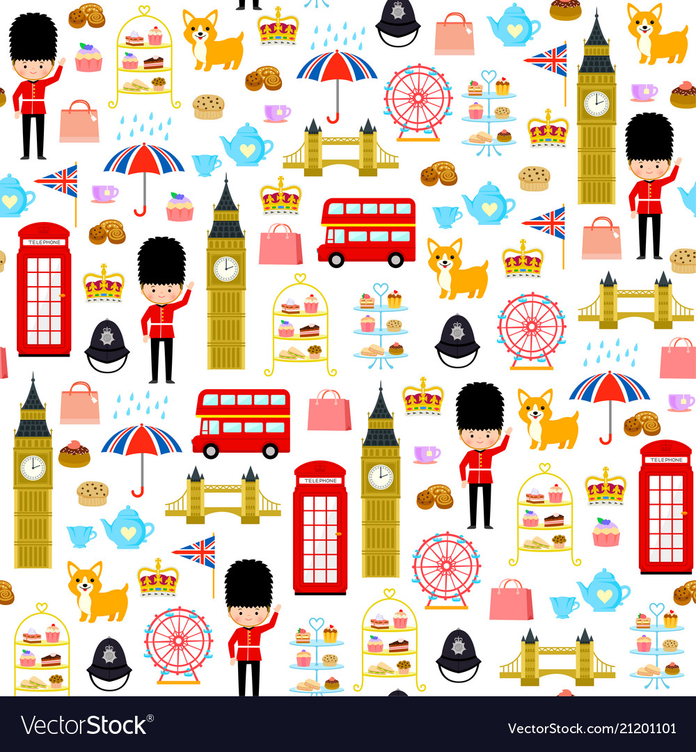 London seamless pattern vector image London seamless pattern