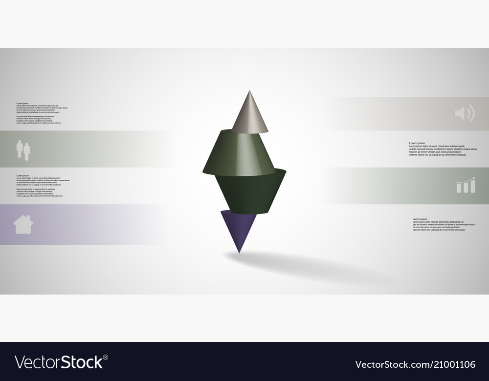 3d Infographic Template With Spiked Cone Vector Image On Vectorstock
