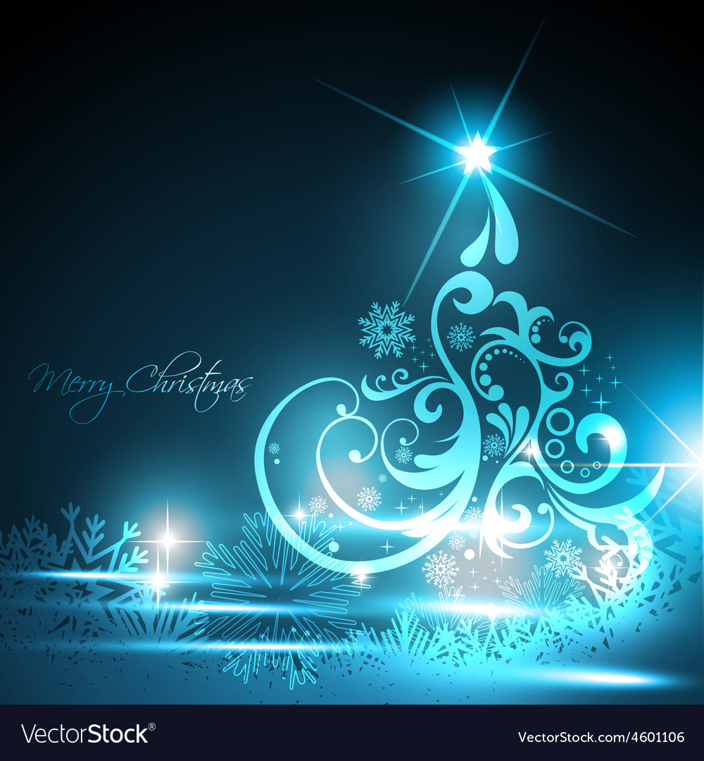 Glowing christmas tree Royalty Free Vector Image