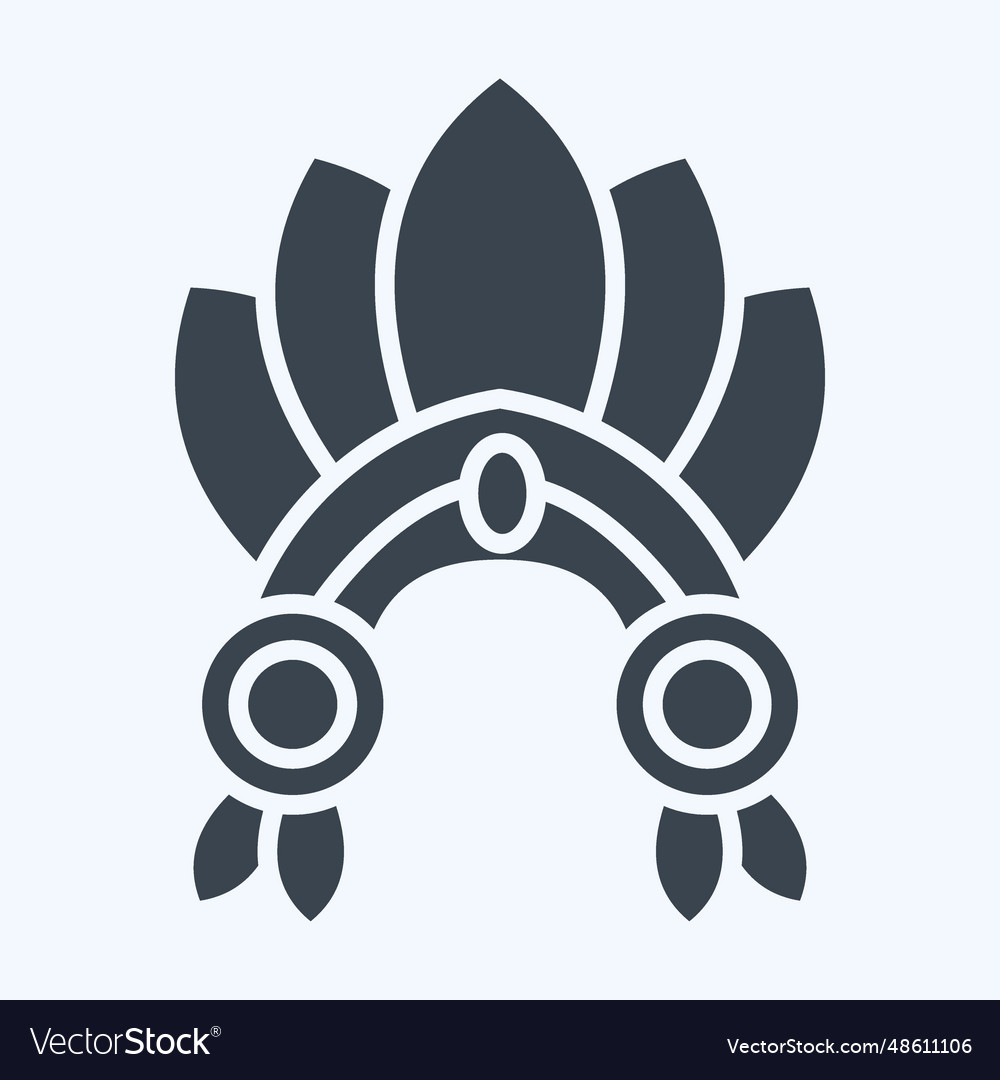 Icon indian red crown related to indigenous Vector Image