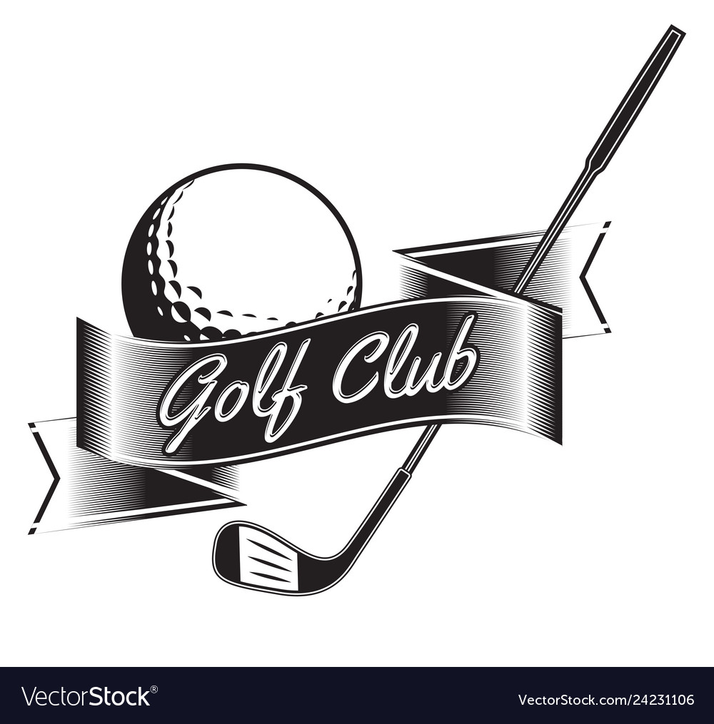 Label of golf logo of golf championship