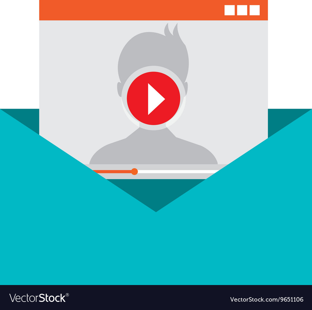 Movie or video attach on email Royalty Free Vector Image