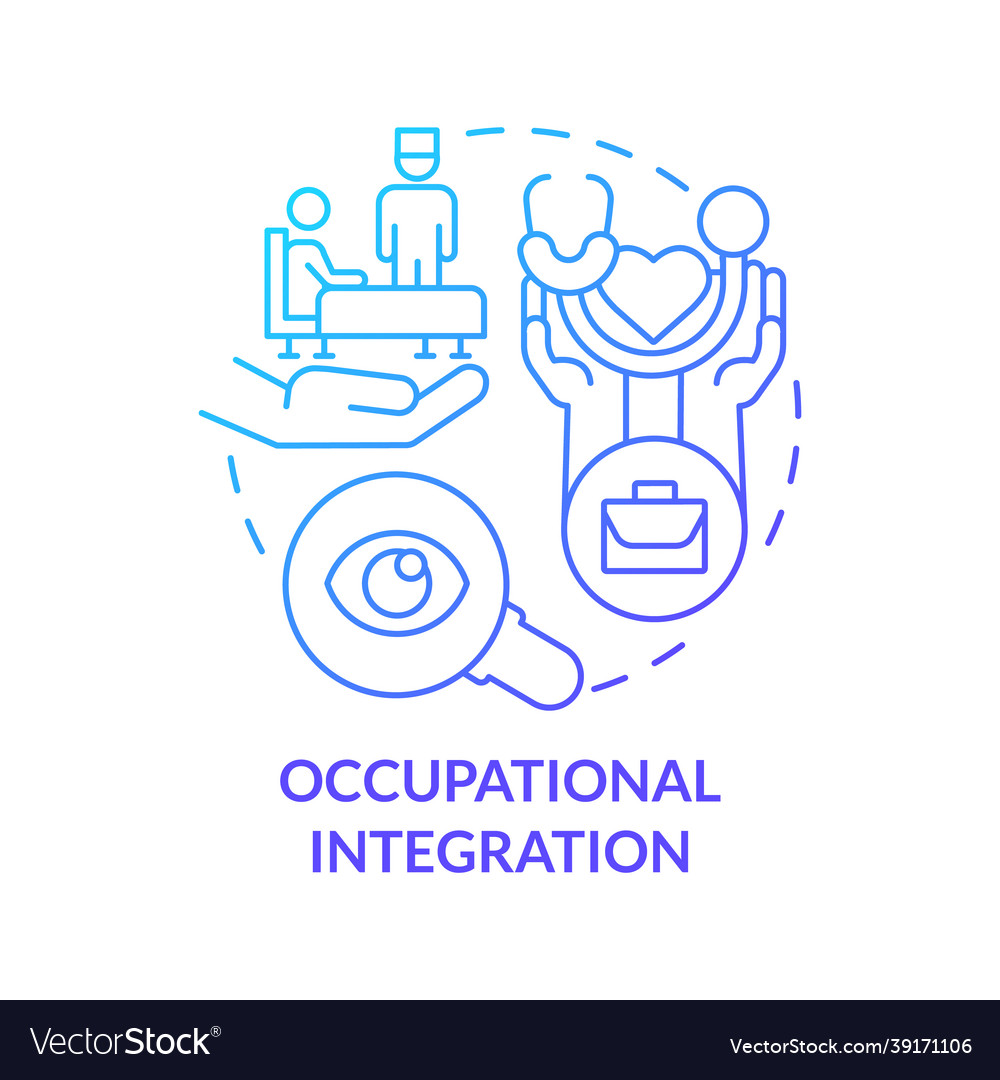 Occupational Integration Blue Gradient Concept Vector Image