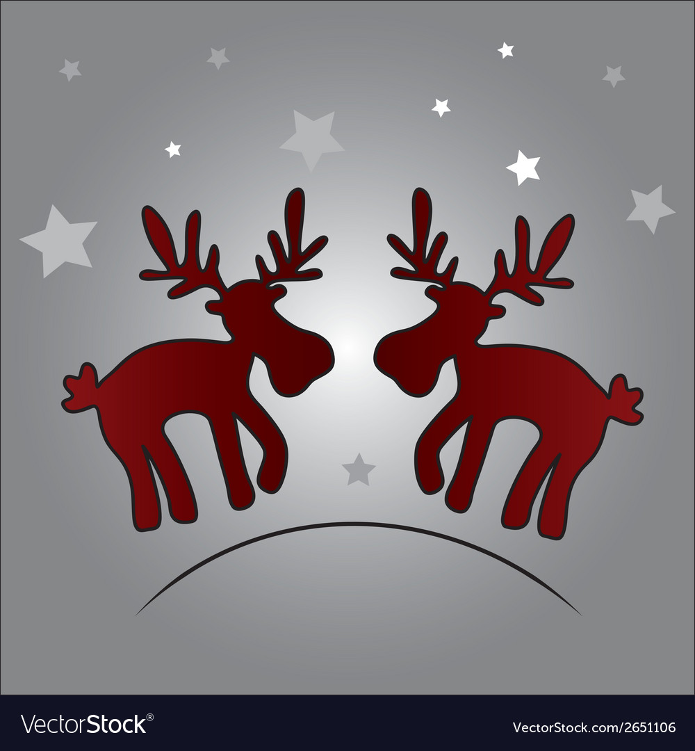 Two christmas reindeer and stars eps10 Royalty Free Vector