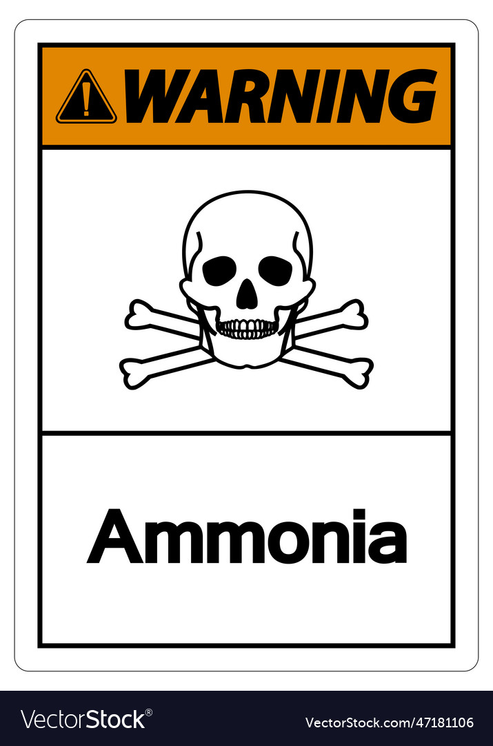 Warning Ammonia Symbol Sign On White Background Vector Image