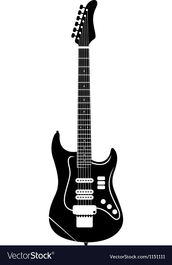 Download Classic electro guitar silhouette Royalty Free Vector Image