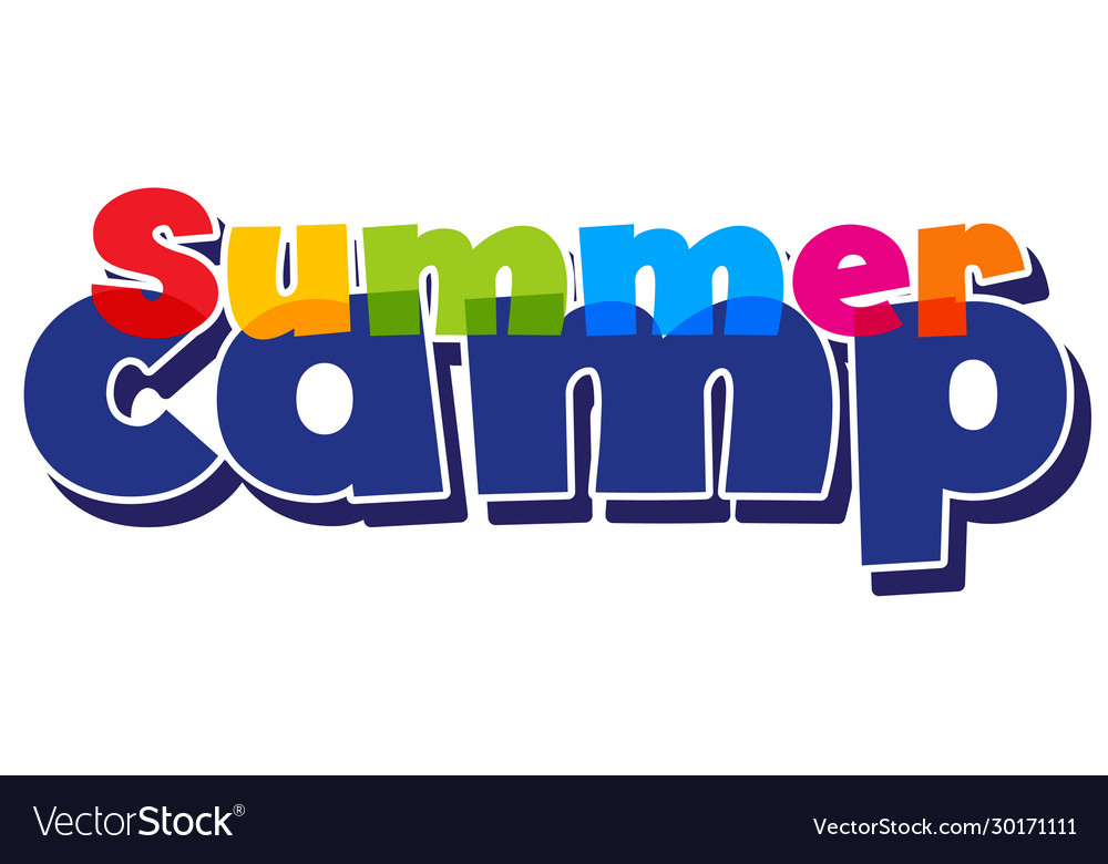 Font design for word summer camp on white Vector Image