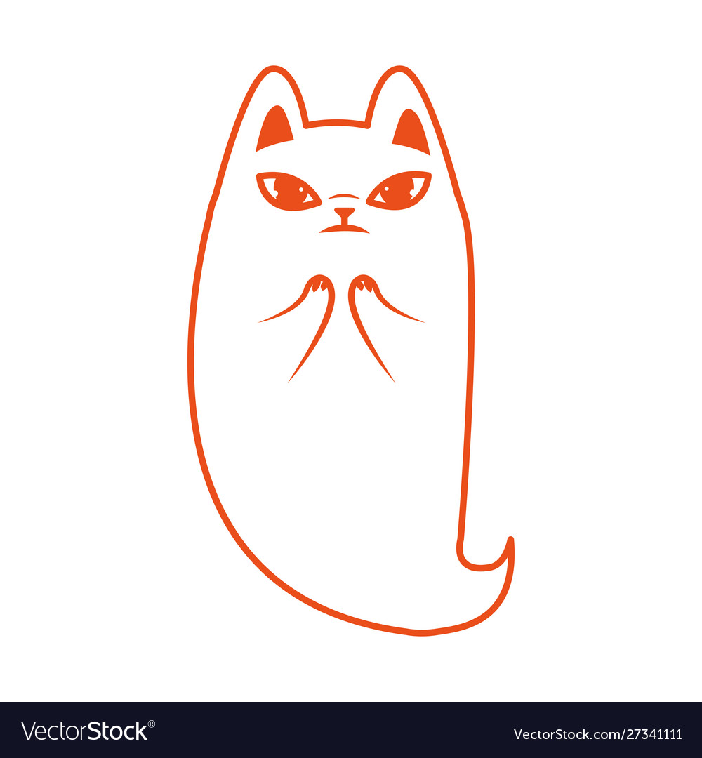 Halloween Cat Mascot With Ghost Costume Royalty Free Vector