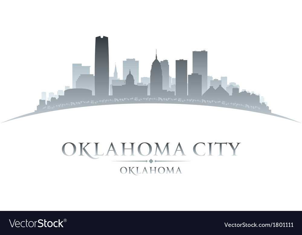 Oklahoma City Skyline Silhouette Royalty Free Vector Image Oklahoma city black white wall art. vectorstock