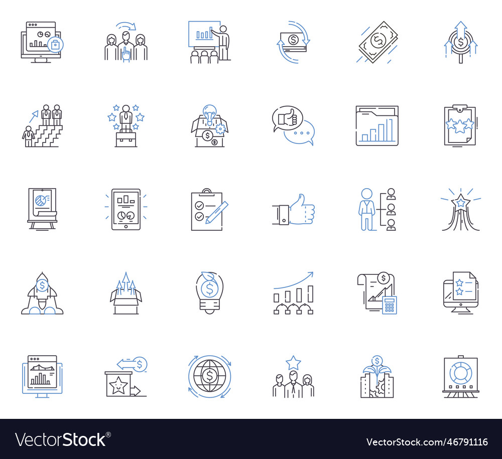 Financial appraisal line icons collection Vector Image