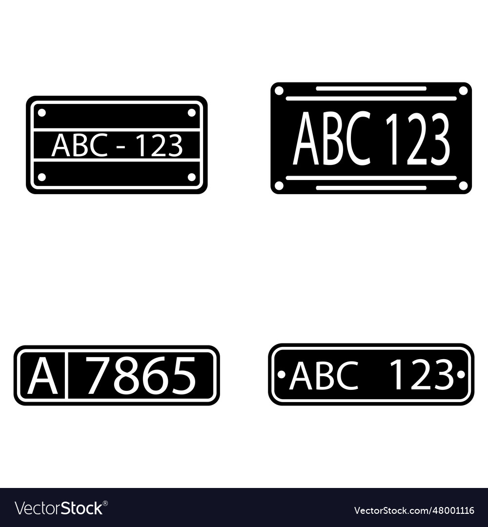 License plate icon Royalty Free Vector Image - VectorStock