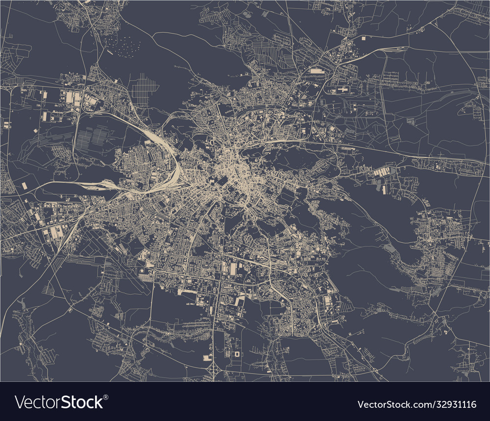 Map city lviv oblast ukraine Royalty Free Vector Image