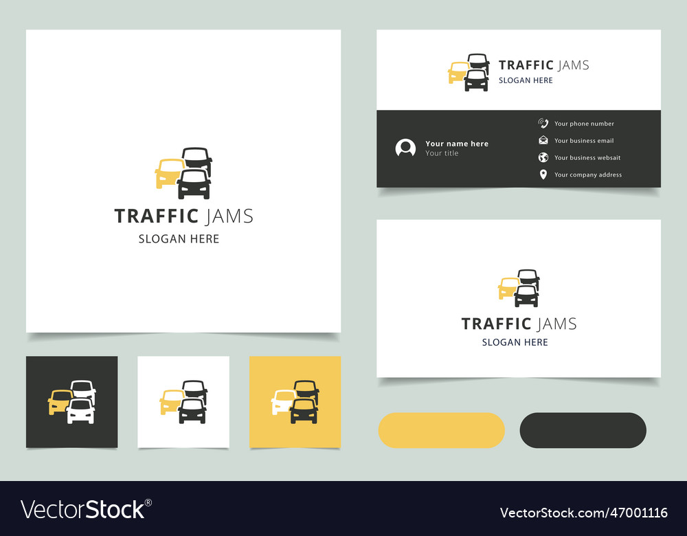 Traffic jams logo design with editable slogan Vector Image