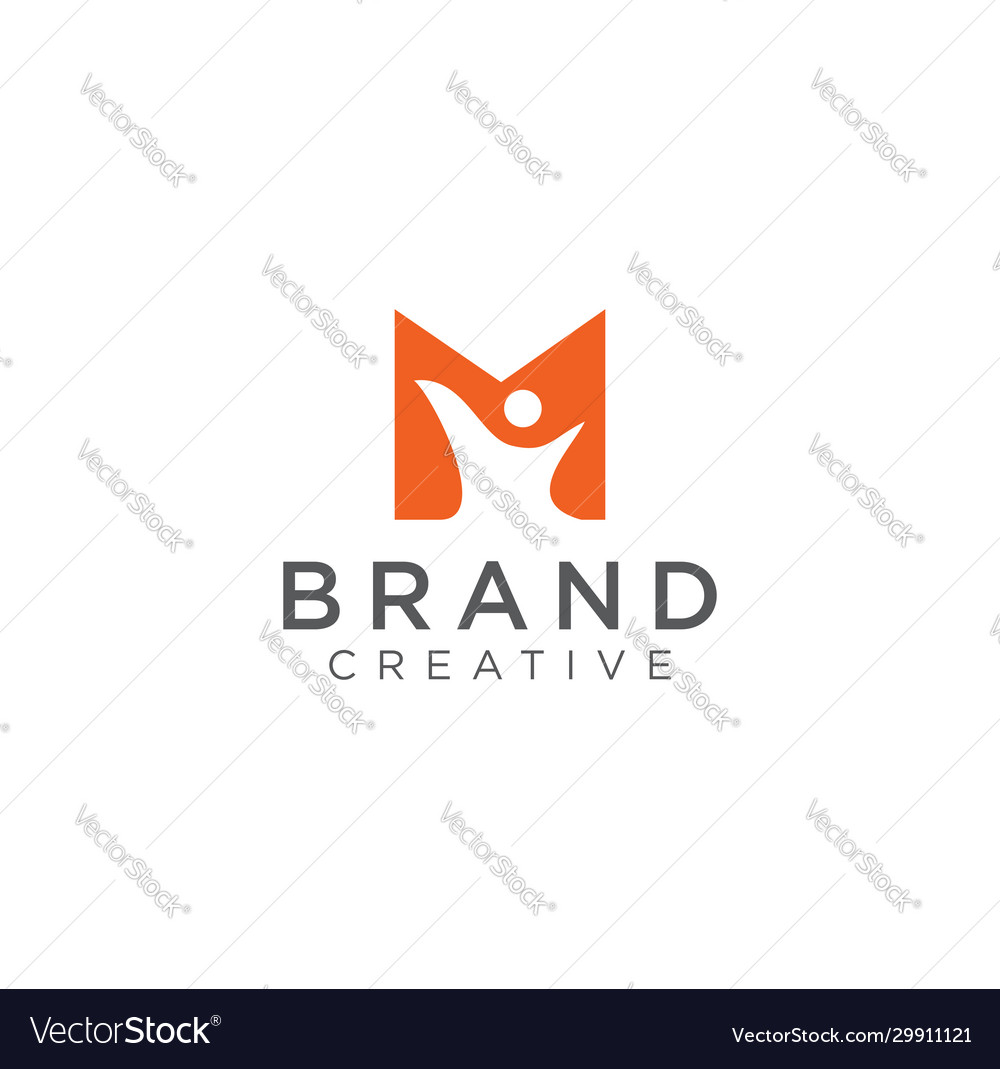 Abstract letter m people logo people relationship vector image Abstract letter m people logo people relationship