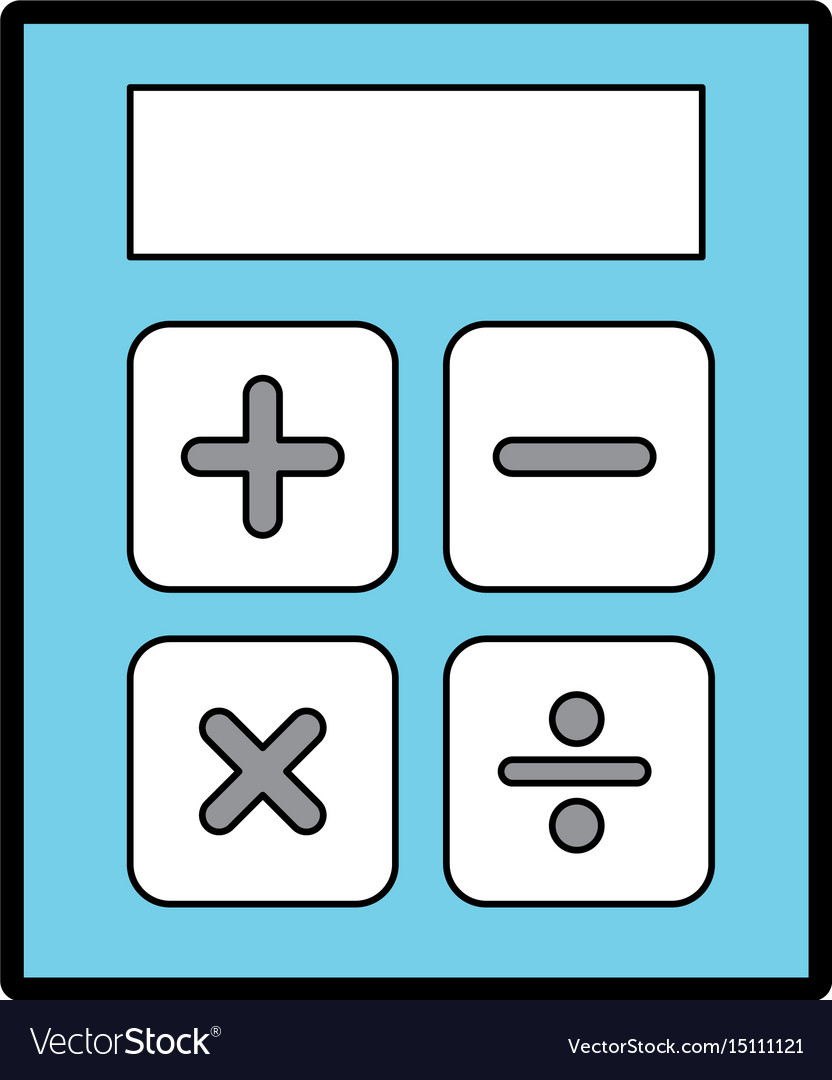 Blue calculator cartoon Royalty Free Vector Image