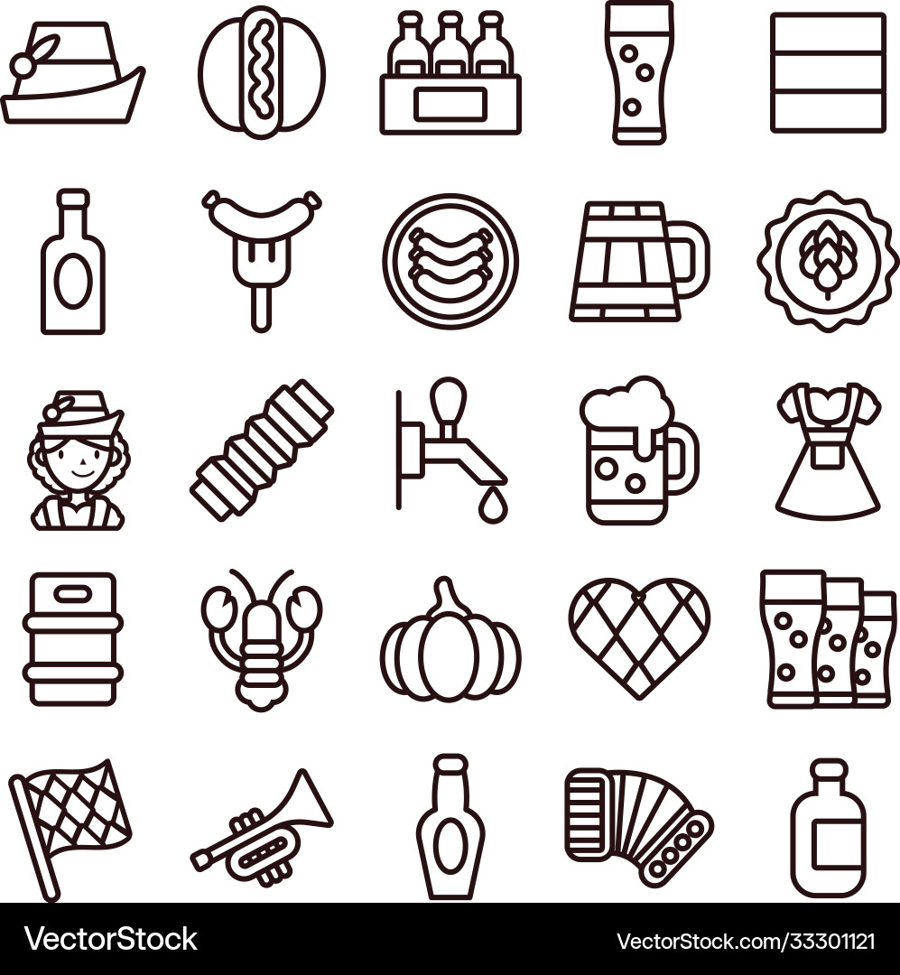 Bundle twenty five oktoberfest set collection Vector Image