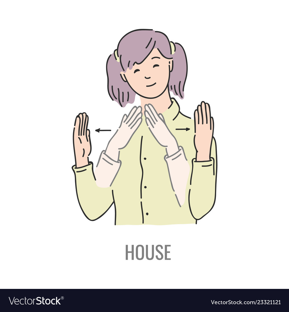 Deaf Mute Sign Language Character Gesture Vector Image