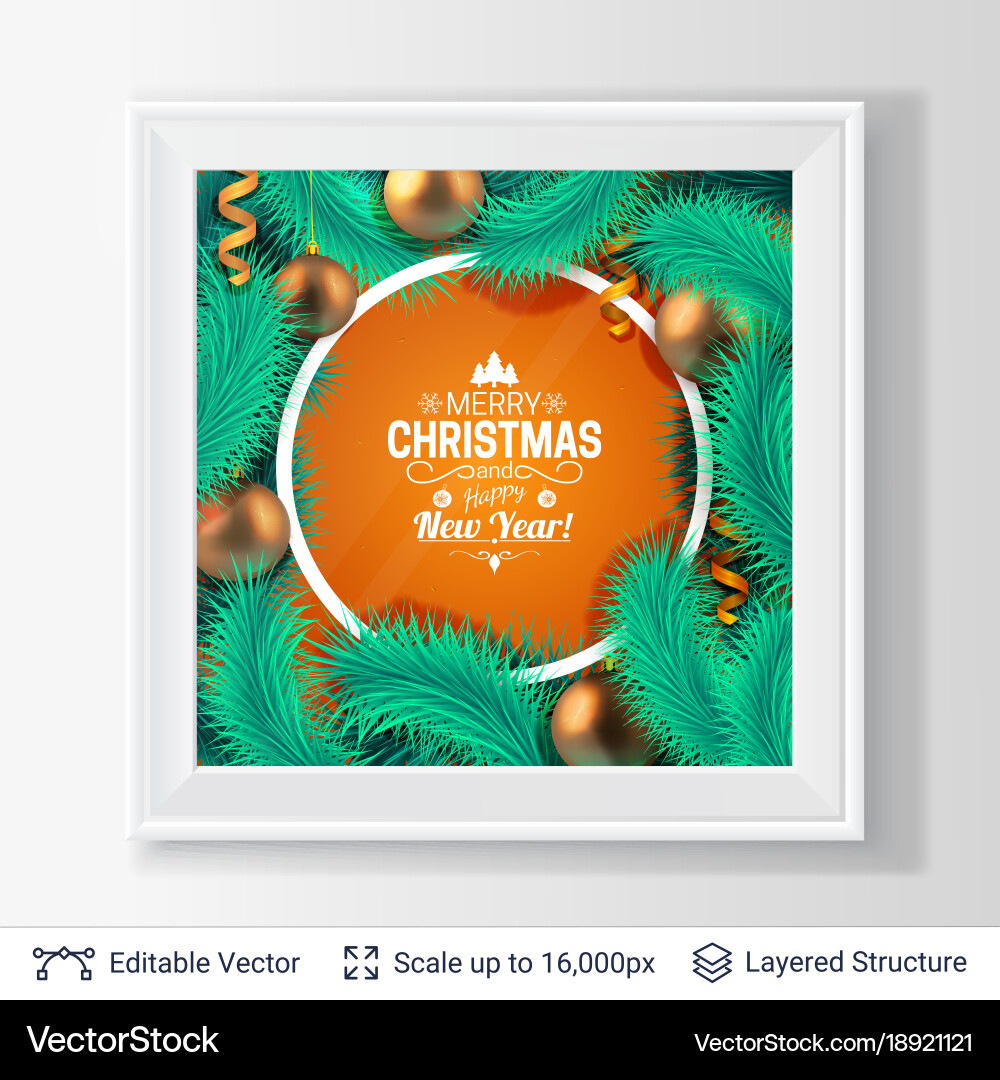 Fir tree frame composition Royalty Free Vector Image