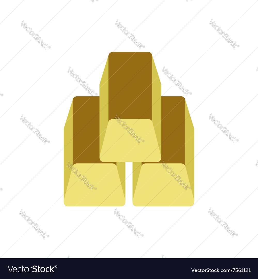 Gold bars flat icon Royalty Free Vector Image - VectorStock
