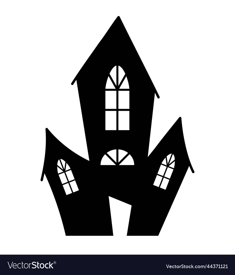 Halloween castle silhouette Royalty Free Vector Image