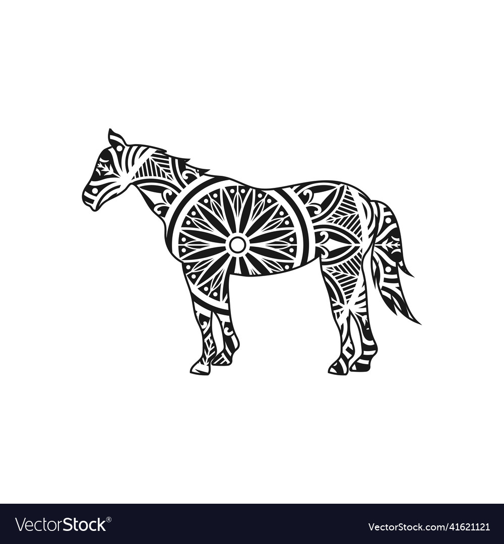 Horse animal mandala design Royalty Free Vector Image Horse animal mandala design Royalty Free Vector Image