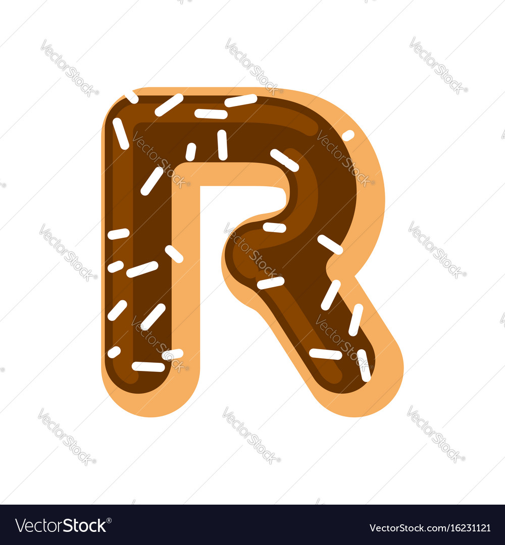 Letter r donut font doughnut alphabet sweet Vector Image