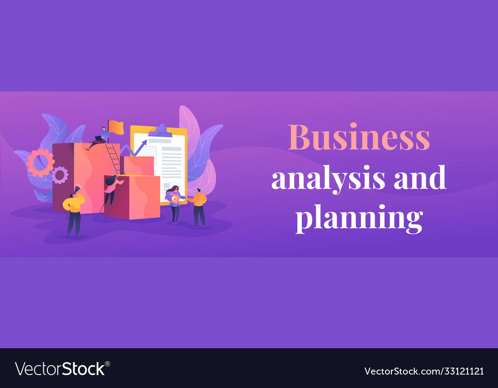 Project management web banner concept Royalty Free Vector