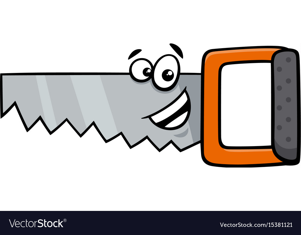 Wood saw cartoon character Royalty Free Vector Image