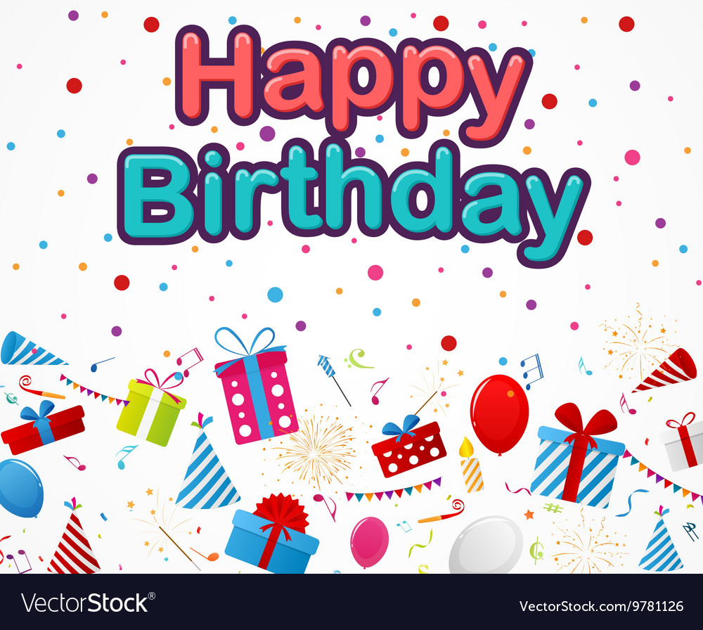 Birthday celebration background with party icons Vector Image