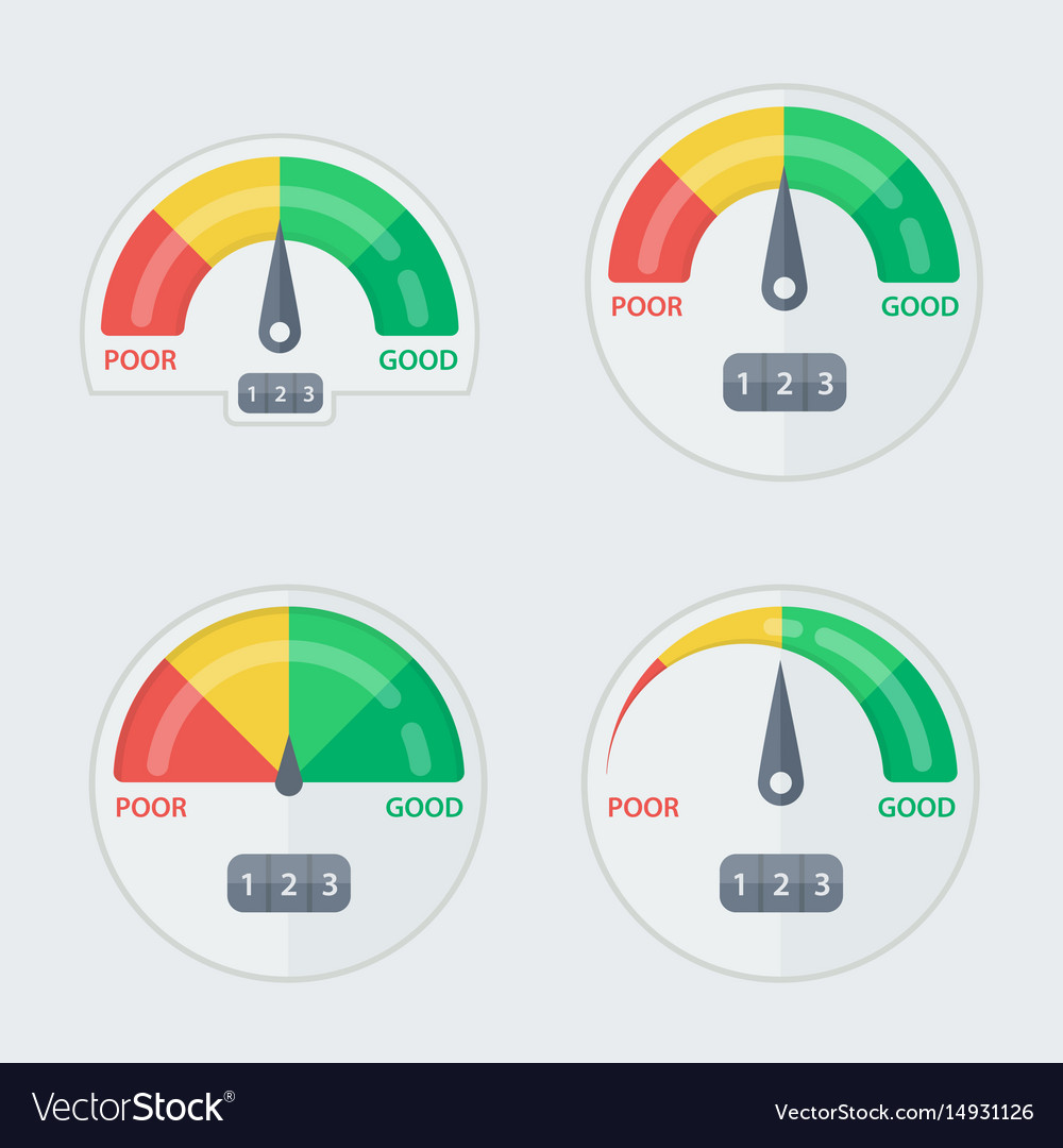 Credit score gauge Royalty Free Vector Image - VectorStock